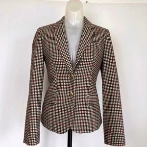J crew wool blend houndstooth plaid blazer size 2